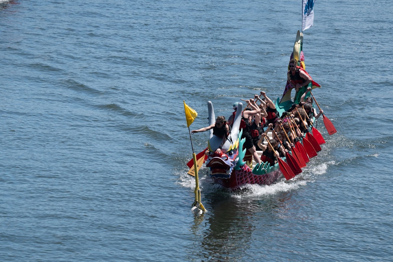 Flag being captured during end of a race.