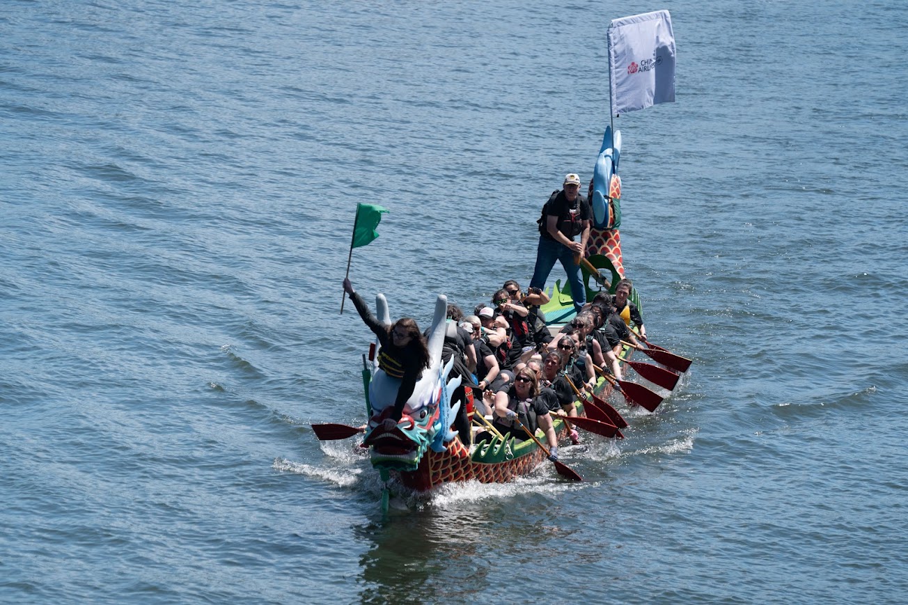 Flag being captured during end of a race.